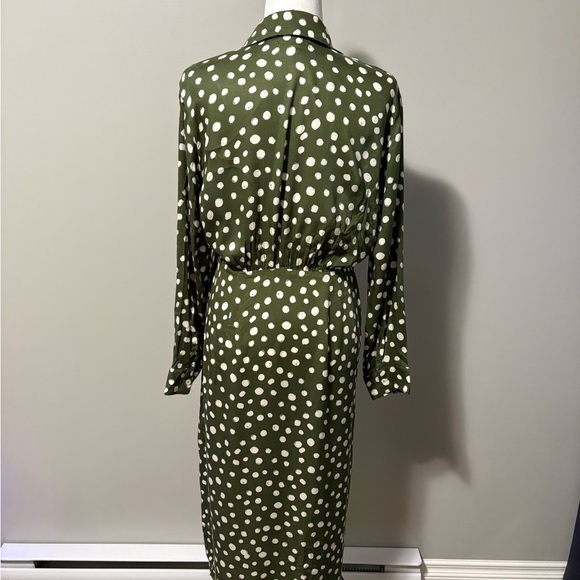 Velvet by Graham & Spencer Tie Front Wrap Polka Dot Long Sleeve Dress - Picture 9 of 14